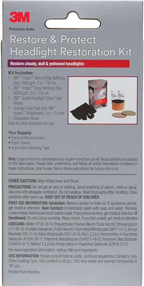 3M Auto Restore and Protect Headlight Restoration Kit