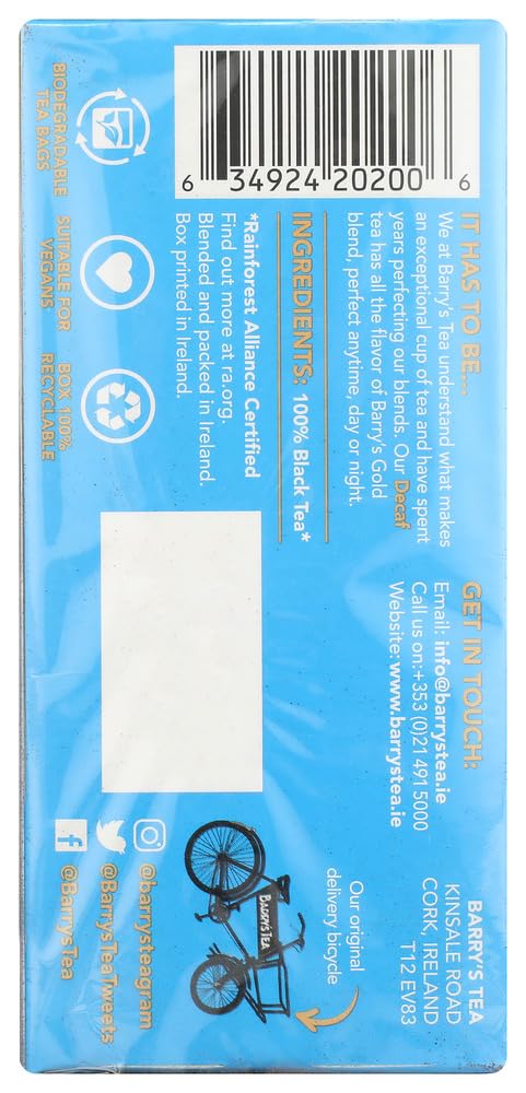 Barrys Tea Decaffeinated 40 bag x 2 (250g) (80 count)