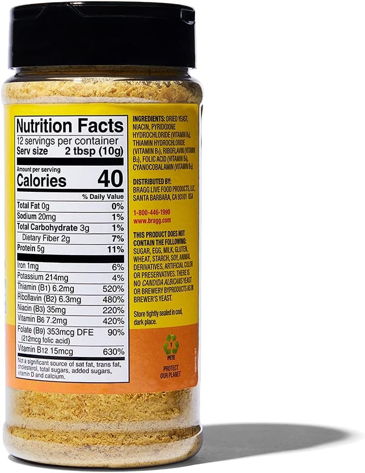 Bragg Nutritional Yeast Seasoning – Vegan, Gluten Free Cheese Flakes – Good Source of Protein & Vitamins – Nutritious Savory Parmesan Cheese Substitute – Non GMO Verified, 4.5 Ounce, 4-Pack