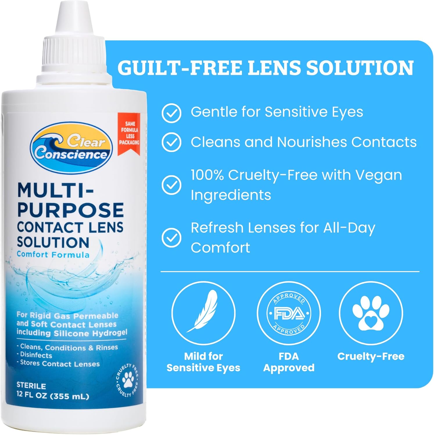 CLEAR CONSCIENCE Contact LEN SOLUTN Multi PURP, 12 OZ