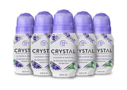 CRYSTAL Deodorant Mineral Deodorant Roll-On, Lavender & White Tea 2.25 oz (Pack of 5)