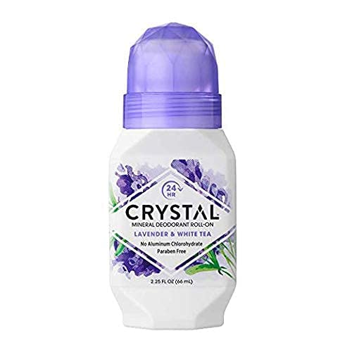CRYSTAL Deodorant Mineral Deodorant Roll-On, Lavender & White Tea 2.25 oz (Pack of 5)