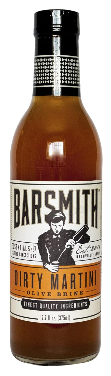 Barsmith Bar Essentials Dirty Martini Mix with Freshly Pressed Olives, Rich and Salty Flavor, 12.7-oz. Bottle, Pack of 1