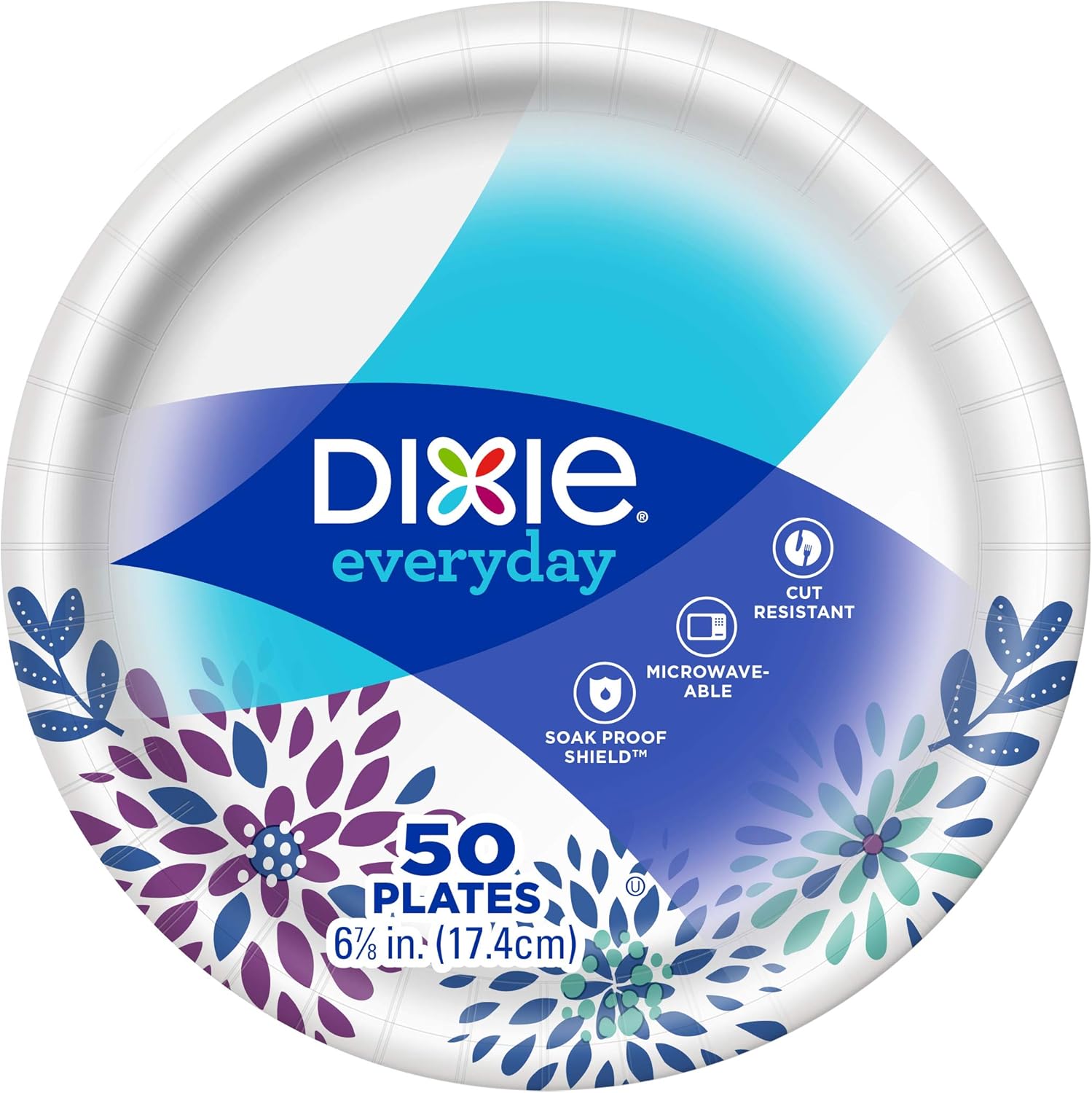 Dixie Paper Dessert Plates, 6 7/8" Inch, 50 Ct (3)