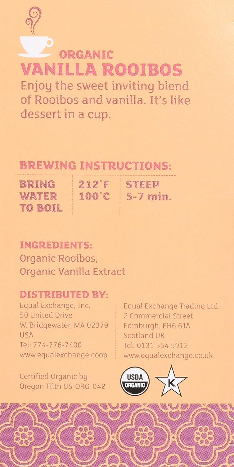 Equal Exchange Organic Vanilla Rooibos Tea, 20-Count (Pack of 3)