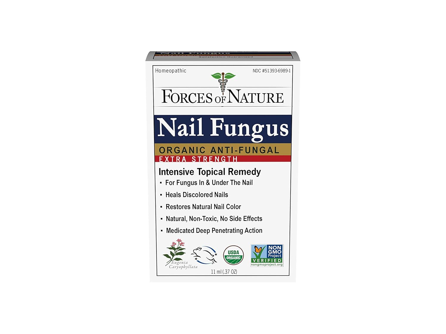 Forces of Nature -Natural, Organic Nail Fungus Extra Strength Treatment (11ml) Non GMO, No Harmful Chemicals –Fight Damaged, Cracked, Brittle, Discolored Yellow and black Toenails, Fingernails