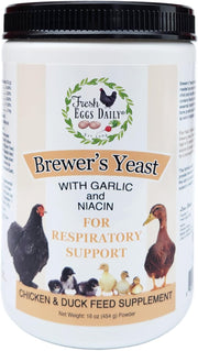 Fresh Eggs Daily Brewer's Yeast with Garlic Powder and Niacin for Ducks Ducklings Feed Supplement Vitamins for Backyard Chickens 1LB