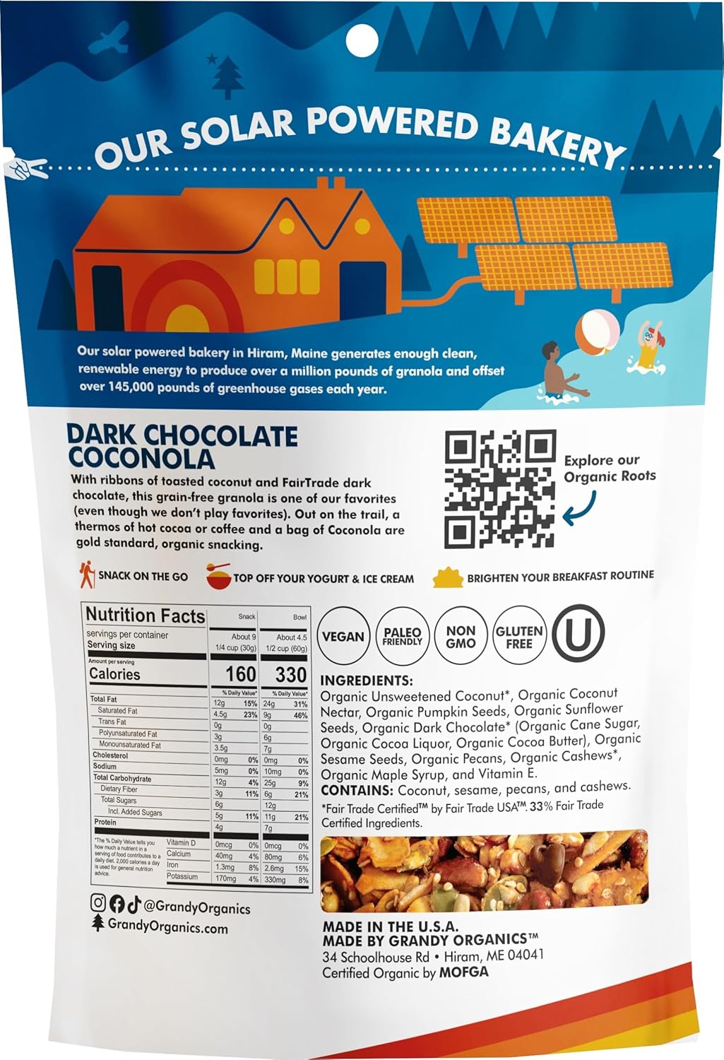 Grandyoats Organic Granola, Chocolate Chunk Coconola, 9 Oz