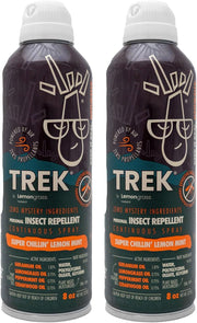 Trek Spray | Take Control of Mosquitoes & Other Biting Insects | All Natural with Peppermint, Cedarwood, Geraniol, and Lemongrass Oil | DEET-Free | Twin Pack, 8oz Per Can, 16oz Total