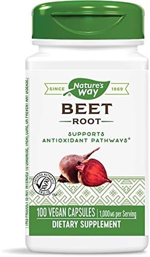 Nature's Way Beet Root 500 mg, 100 Vegetarian Capsules, Pack of 3