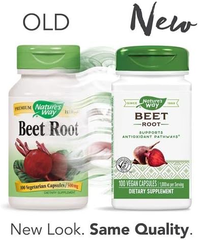 Nature's Way Beet Root 500 mg, 100 Vegetarian Capsules, Pack of 3