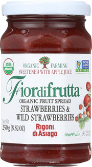 Rigoni di Asiago Fiordifrutta Organic Strawberry Fruit Spread, 8.82 Ounce (Pack of 1), Strawberry