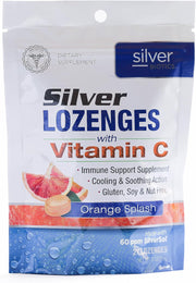 Silver Biotics Colloidal Silver Lozenges | 60 ppm SilverSol Ag₄O₄ Technology | Immune Support + Throat Soothing | Orange Vitamin C | 21 Count