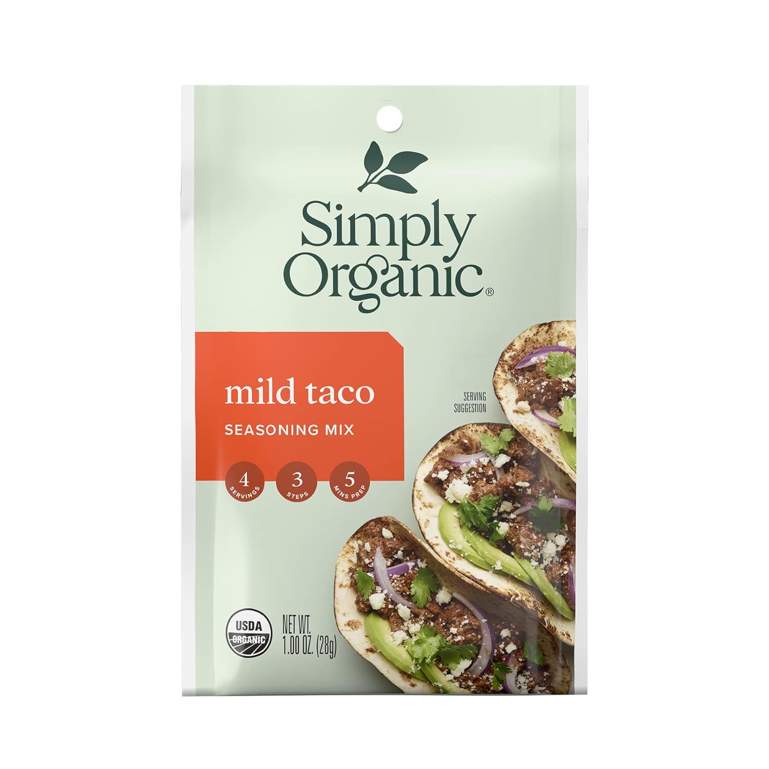 Simply Organic Mild Taco Seasoning Mix, 1 Ounce (3 Pack)