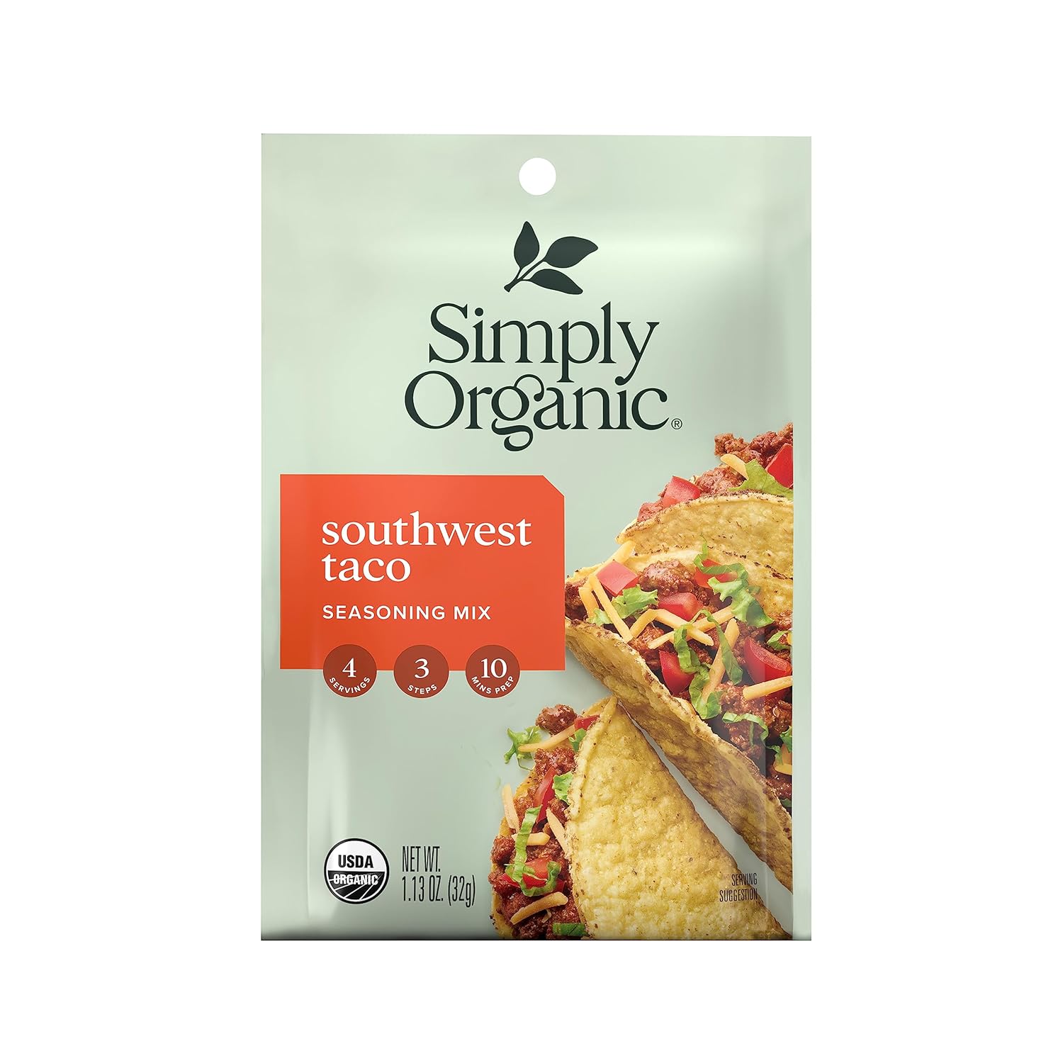 Simply Organic Southwest Taco Seasoning, 1.13 Ounce 12 Pack, Certified Organic, Kosher Seasoning for Tacos, Dips, Burritos