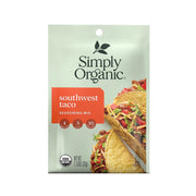Simply Organic Southwest Taco Seasoning, 1.13 Ounce 12 Pack, Certified Organic, Kosher Seasoning for Tacos, Dips, Burritos