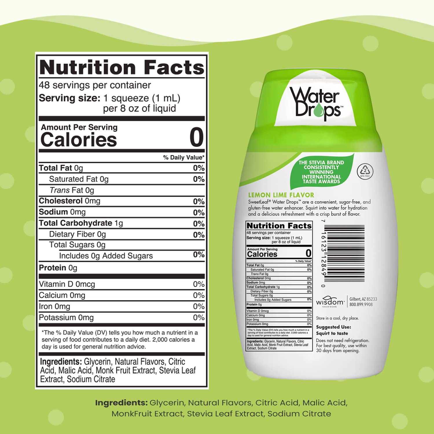 SweetLeaf Water Drops - Lemon Lime Water Enhancer, Sugar Free Sweet Leaf Stevia Water Flavoring Drops, 1.62 Oz Ea (Pack of 2)
