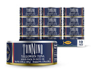 Tonnino Yellowfin Tuna Fish in Olive Oil - Pack of 12 – Alternative to Salmon – Protein Snacks – Ready to Eat Meals in Can