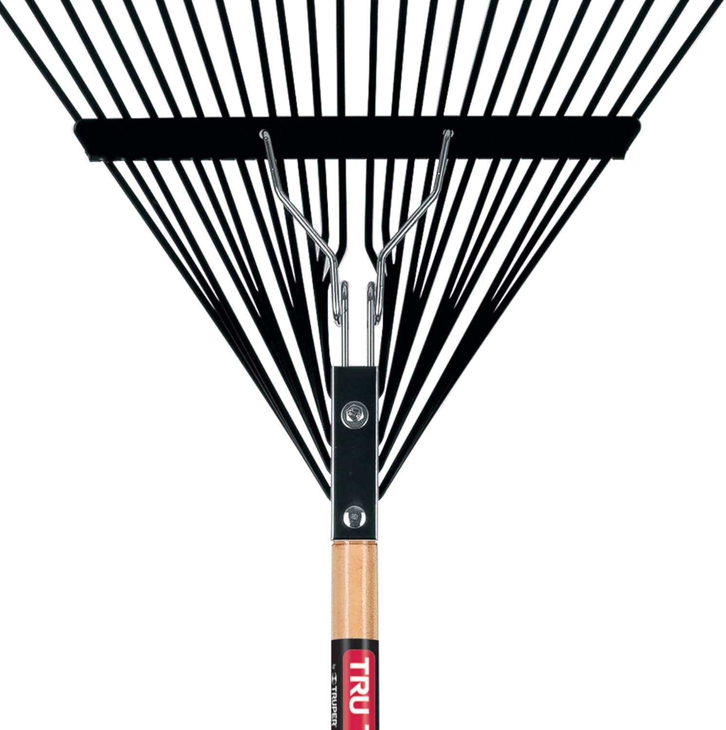 Truper 30480 Steel Leaf Rake 24 Tines - 24-Inch Head, 54-Inch Wood Handle - Garden Rakes Metal Heavy Duty - Yard Rakes - Lawn Rake for Leaves and Grass