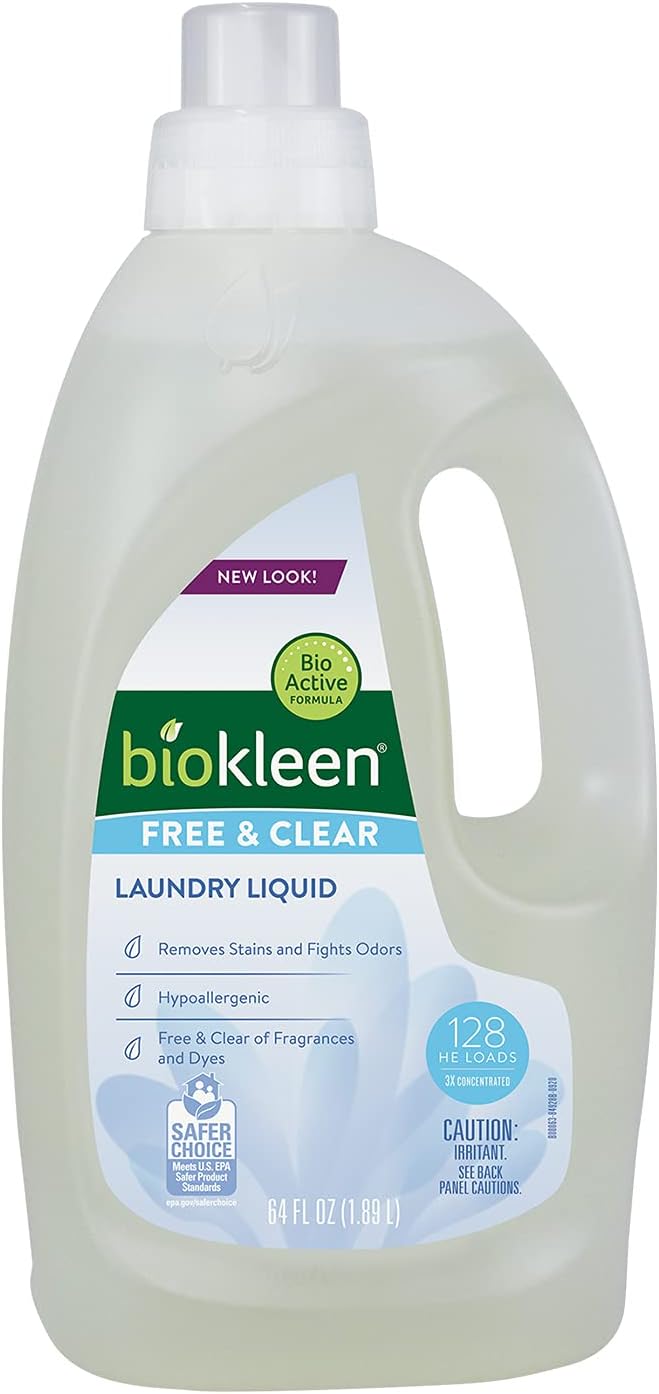 biokleen, Laundry Liquid, Free & Clear, 64 oz