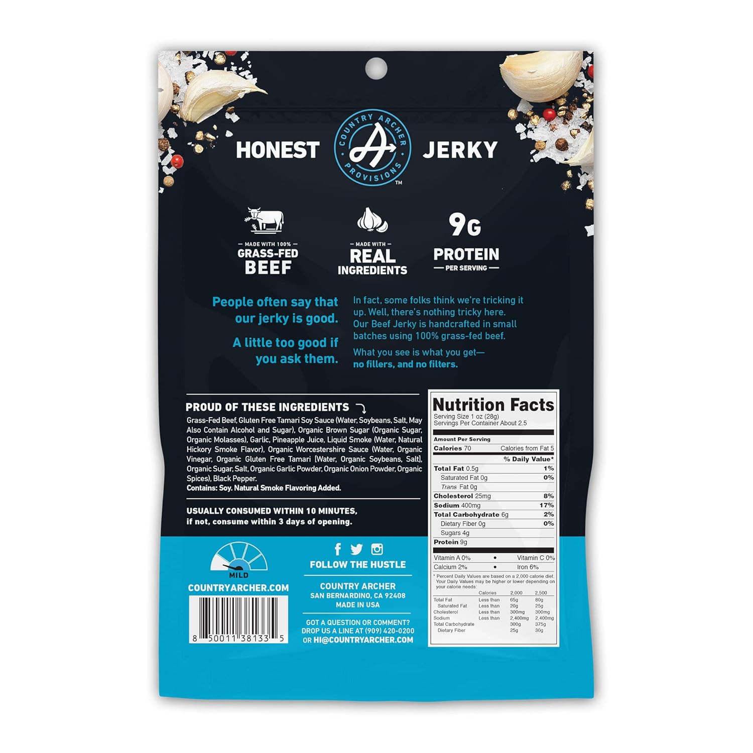 Country Archer Jerky Beef Original 2.5 OZ